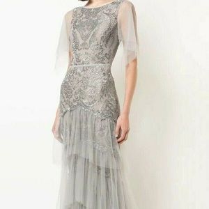 marchesa Notte Grey Tulle gown size 6